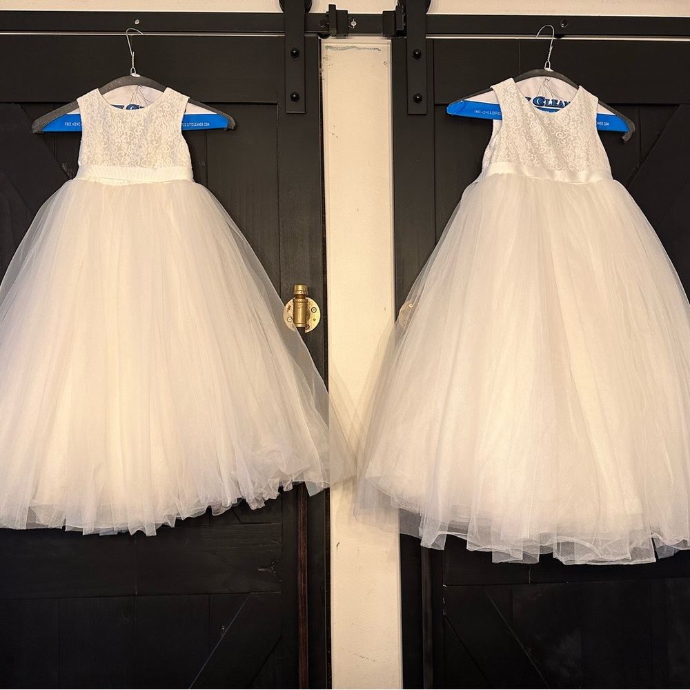 David’s bridal flower girl. heart back dress. little girl toddler